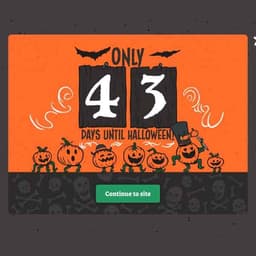 A pop up for a user visting someone's portfolio that is excited for Hallween for the DailyUI challenge.