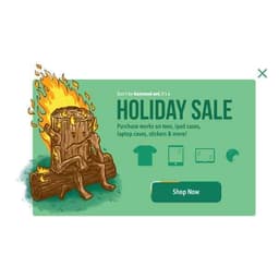 A popup for a fake holiday sale in my shops featuring my bad day log design to show an example of a popup for the DailyUI challenge popup overlay.