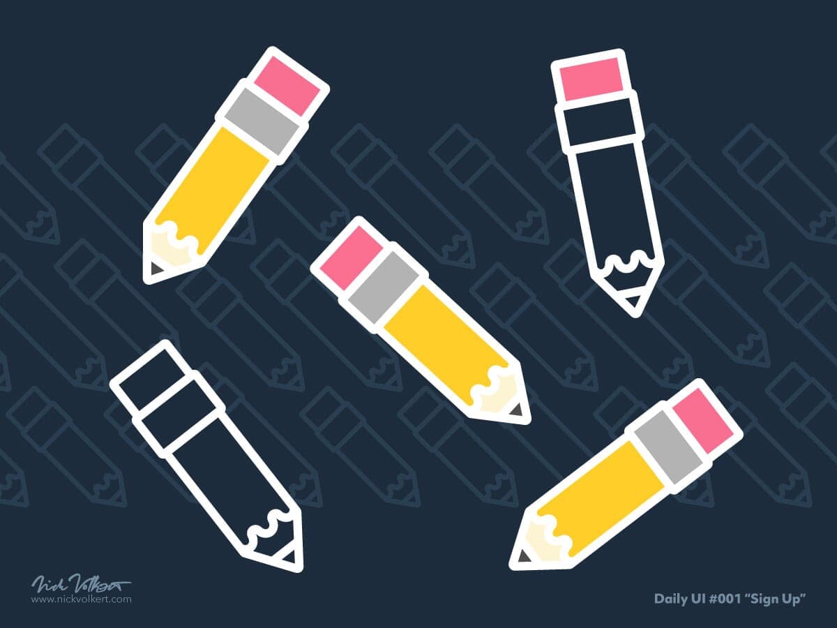 Exploration of the background pattern and pencil illustration for a study on a login page