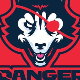 DangerHuskie logo centered over logo text.