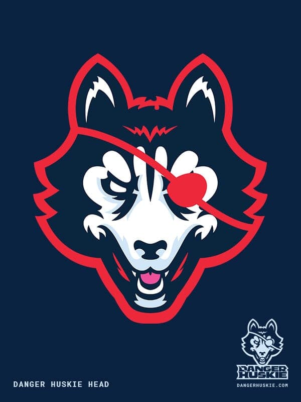 DangerHuskie logo centered over logo text.