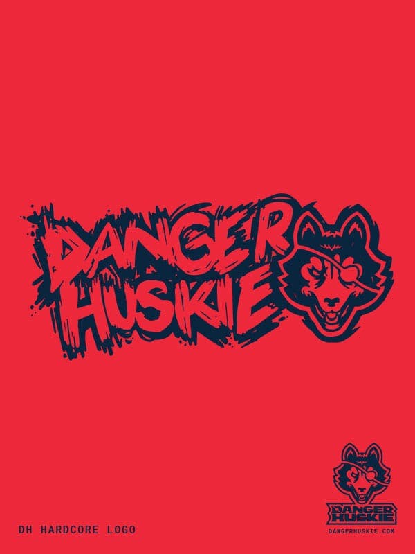DangerHuskie logo centered over logo text.