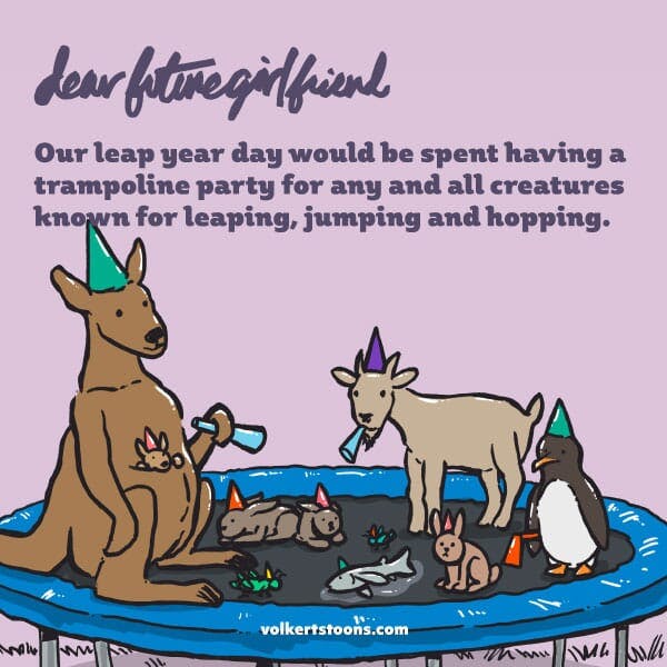 A group of animals that jump are congregated on a trampoline.