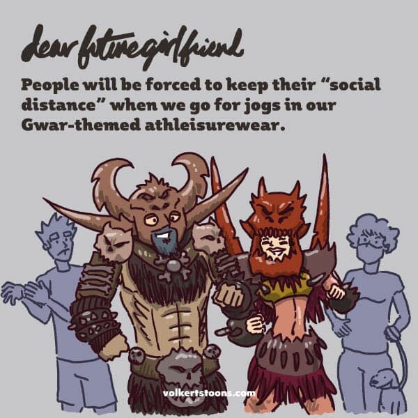 A couple goes for a jog in full GWAR gear - Part 1