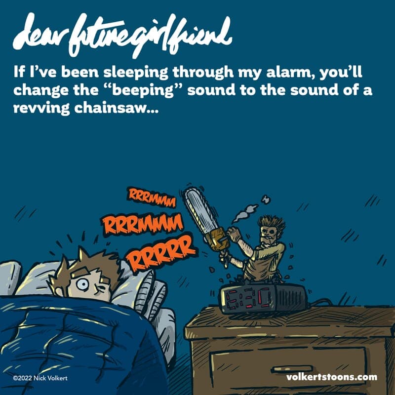 Dear Future Girlfriend: You'll make sure I'm not sleeping through my alarm clock with that new Texas Chainsaw Massacare chime.