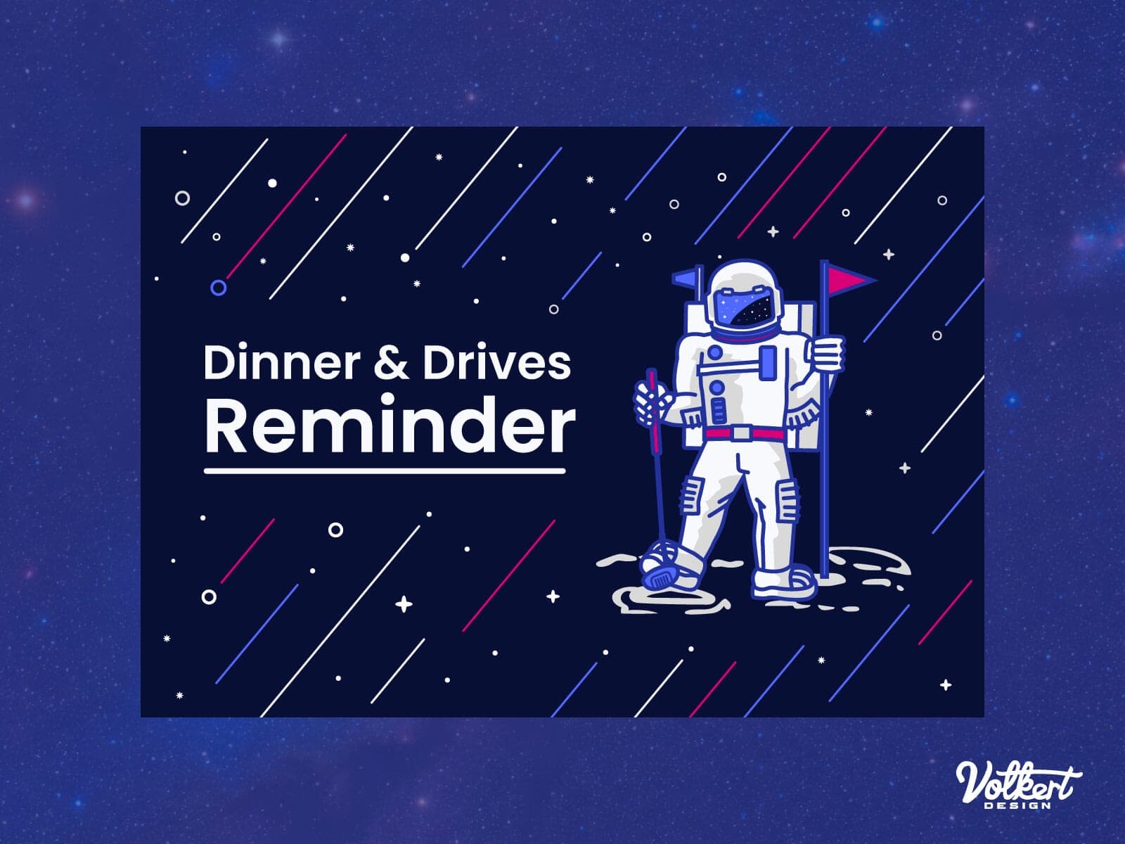 A reminder graphic for an email about the Dinner and Drives golf event