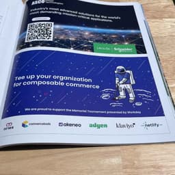 Composable commerce ad in print in a event magazine,Composable commerce ad in print in a event magazine