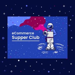 An astronaut is also dressed as a chef serving dinner with a galaxy and stars eminating from the covered dish.