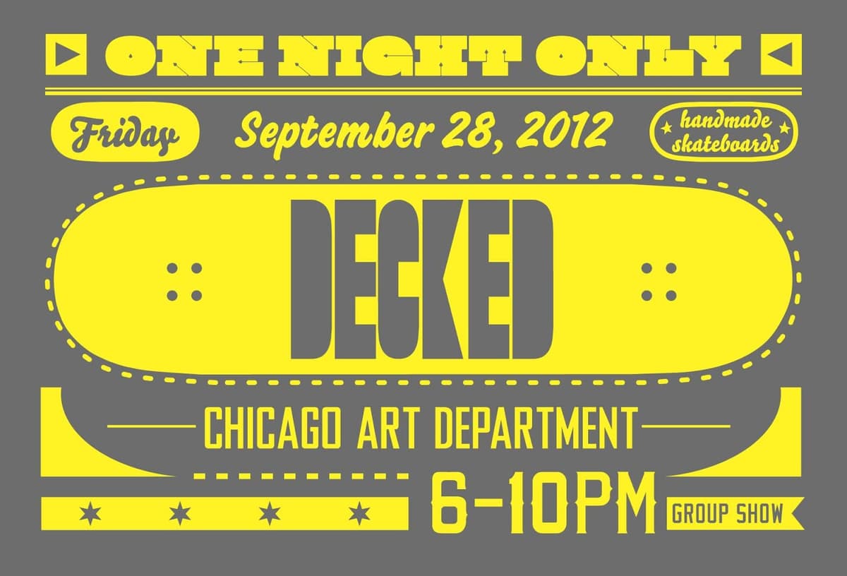 Decked at the Chicago Art Department postcard the the event in the Pilsen neighborhood of Chicago, IL.