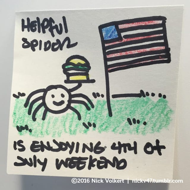Helpful Spider is celebrating the birth of America!