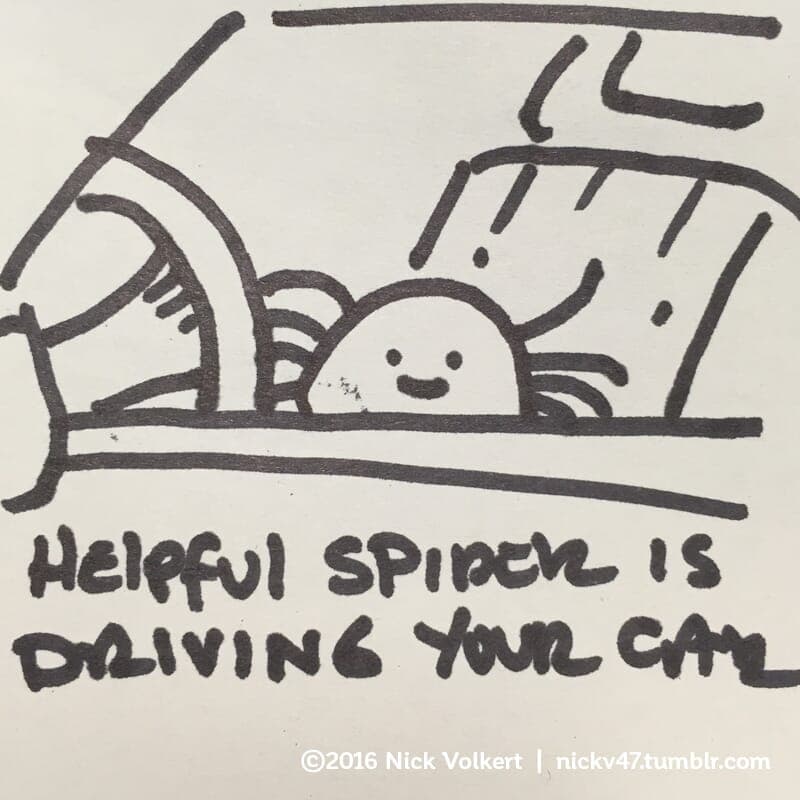 Helpful Spider is driving a car. - Part 1