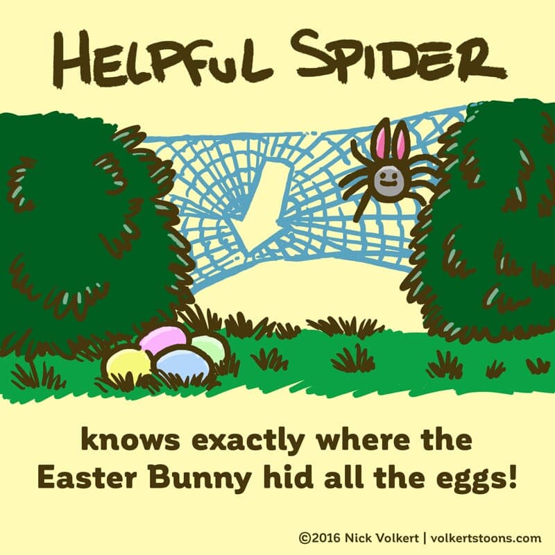 Helpful Spider made an arrow in a web to direct you to the easter egg stash. - Part 1
