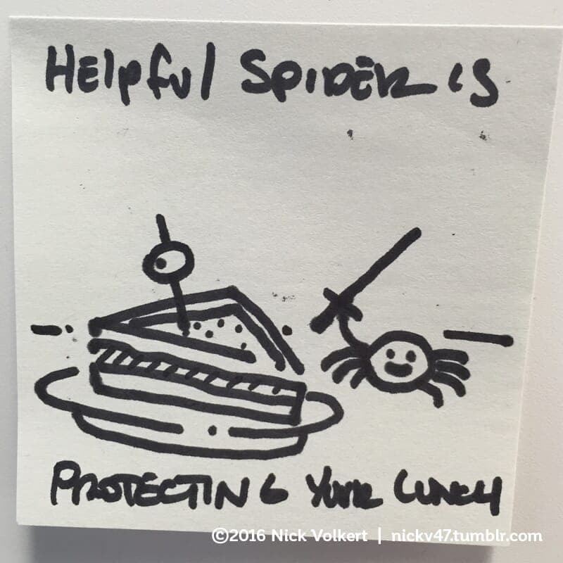 Helpful Spider is defending a sandwich with a sword. - Part 1