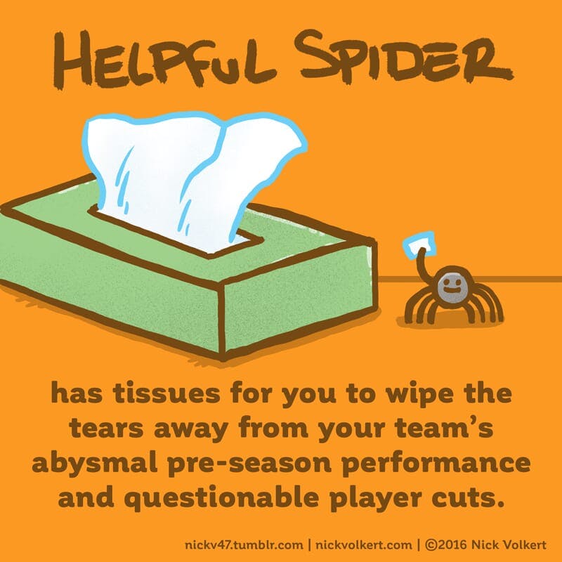 Helpful Spider is standing by with a box of tissues!