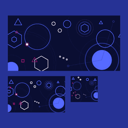 An abstract vector design with circles and nodes to project outer space and technology.