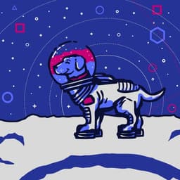 Aries Labs hero designs with the Aries Lab in a spacesuit on the moon!