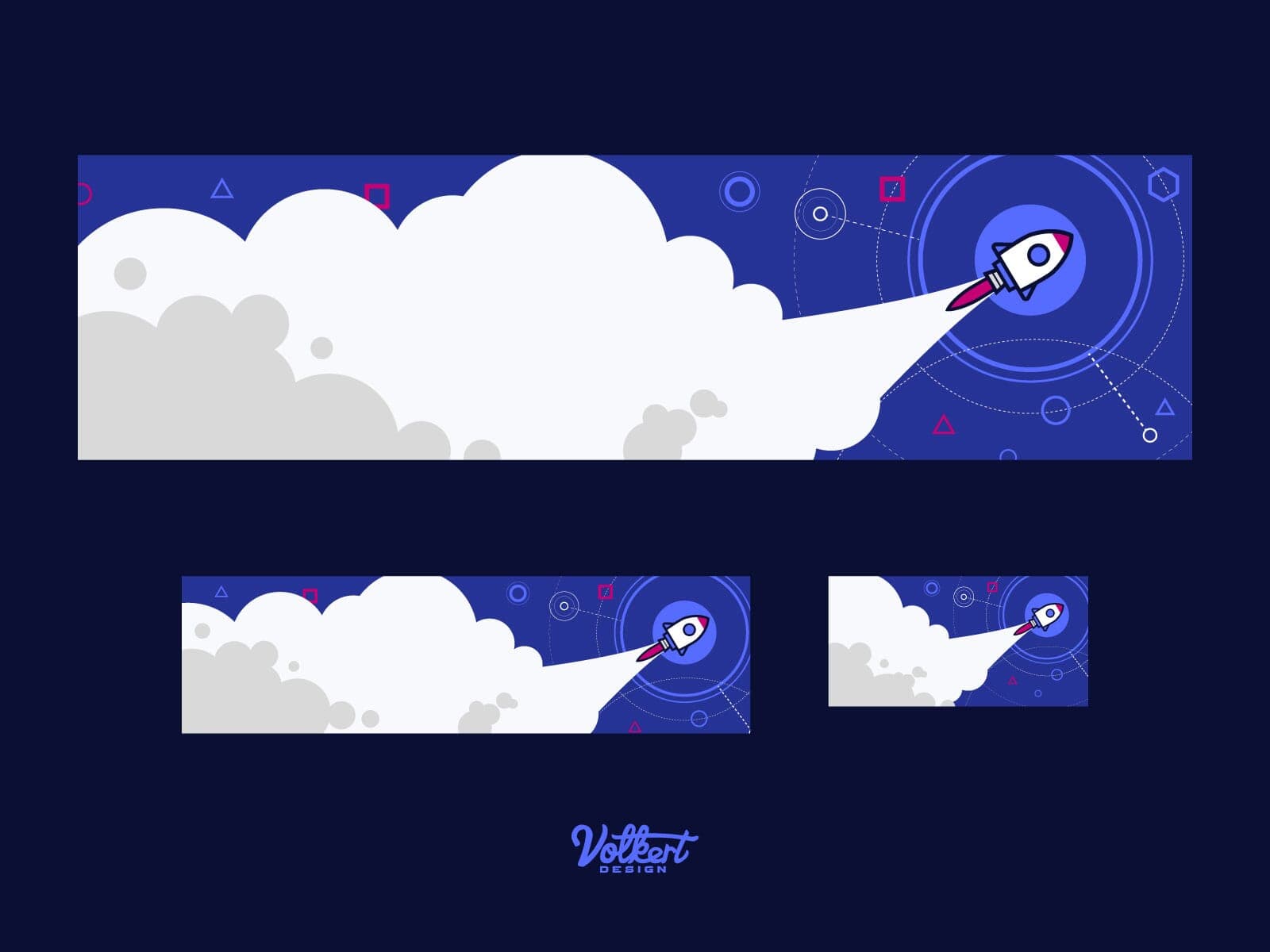 A rocket launches into space with a huge cloud of smoke trailing the exhausts.