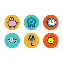 Colorful illustrated icons for use as categories for an ecommerce shopping site.