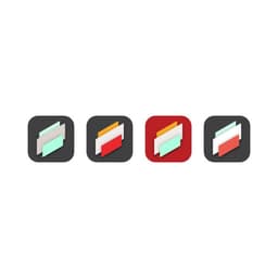A collection of app icon sketches with options and colors for abstract shapes to signify sales.