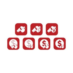 Sales coaching application icon sketches with different options for lockups of a whistle and dollar sign.