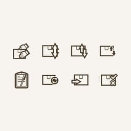 A view of some different icons exploring shipping and handling and fulfillment related issues for Grainger ecommerce.