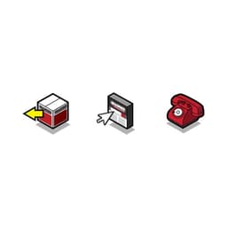 Isometric style icons to signify to the customer to call or email to contact Grainger to alert them of a 404 page on the ecommerce site.