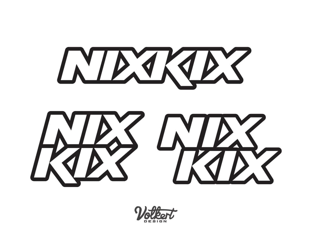 NNIXKIX outline logo with black outlines on a solid white background.