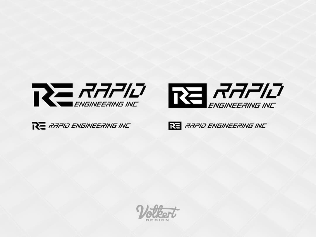 Rapid Engineering secondary logo lockups in black text on a white background.