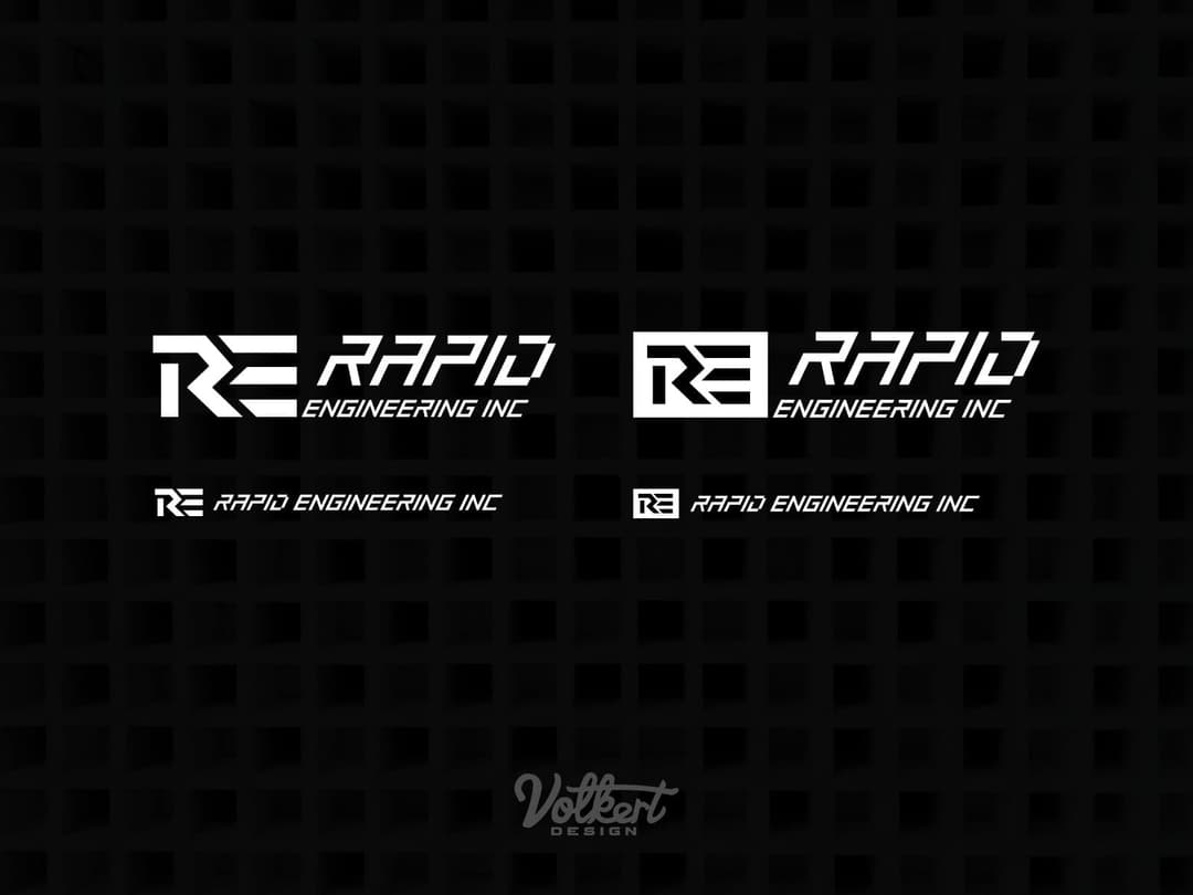 Rapid Engineering secondary logo lockups in white text on a black background.