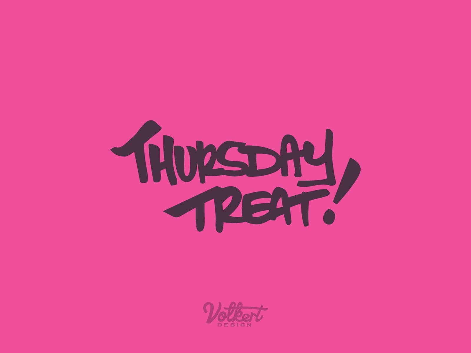 Script that states Thursday Treat in a rose read on a bright pink background.