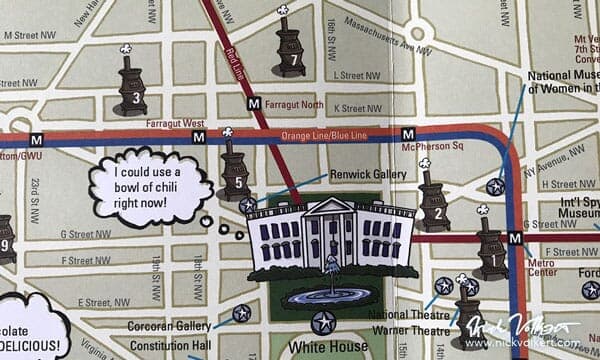 Detail of The White House from the Potbelly DC map