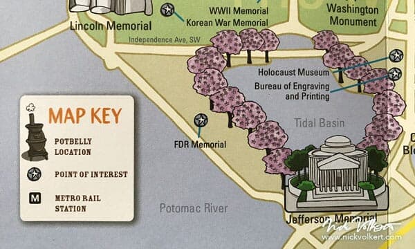 Detail of The Jefferson Memorial from the Potbelly DC map