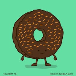 A chocolate donut.