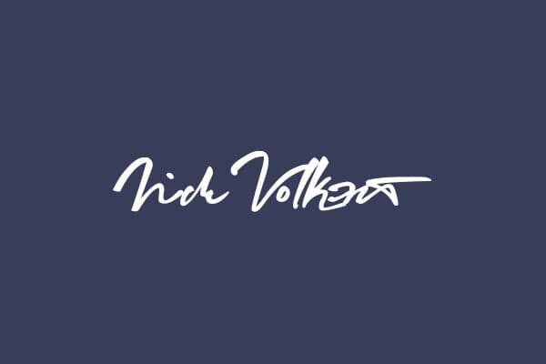 Nick Volkert script logo
