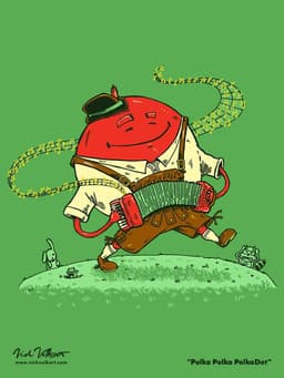 A large red dot playing polka music to the dismay of the woodland creatures.