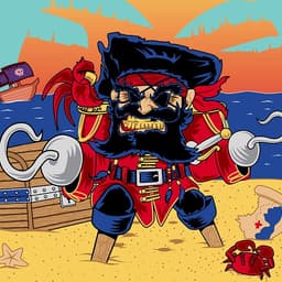 A pirate with bad luck has two hooks, two peg legs and two eyepatches.