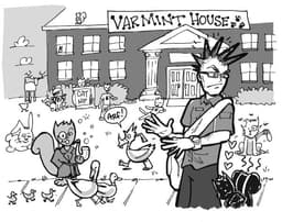 Our writer tries to avoid any involvement with the Frat house varmints, when passing by their house.