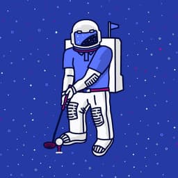 Aries Golfing Astronaut | Nick Volkert Finalized vector art of an astronaut golfing on the moon