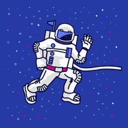 Aries Waving Astronaut | Nick Volkert A fully vectorized astronaut floating in space, waving at the viewer.
