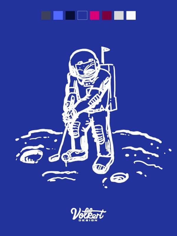 Aries Golfing Astronaut Sketch | Nick Volkert A rough sketch of a golfing astronaut in space!