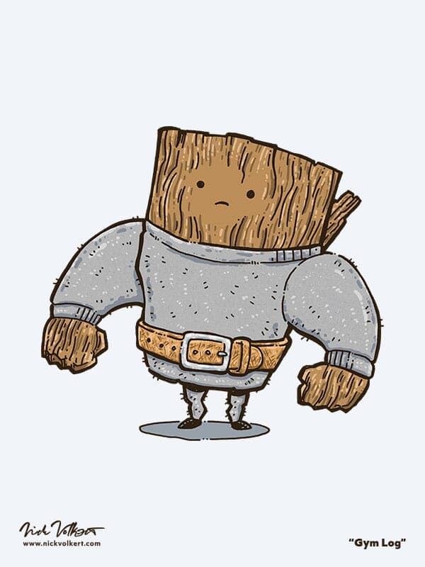 Gym Log | Nick Volkert A somewhat awkward log poses in his sweat pants and crewneck while wearing a very lived in weight belt.