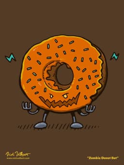 Zombie Donut Bot | Nick Volkert A donut that's been turned into a zombie with robotic parts!